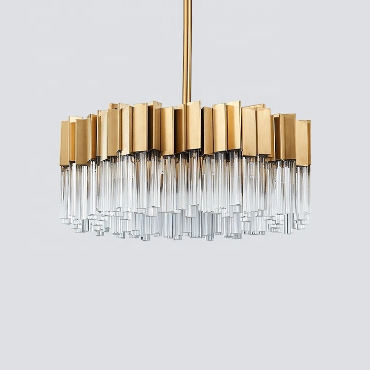 Lampadario cristallo Contemporary ceiling modern gold luxury k9 crystal chandelier pendant light for dining table luxury