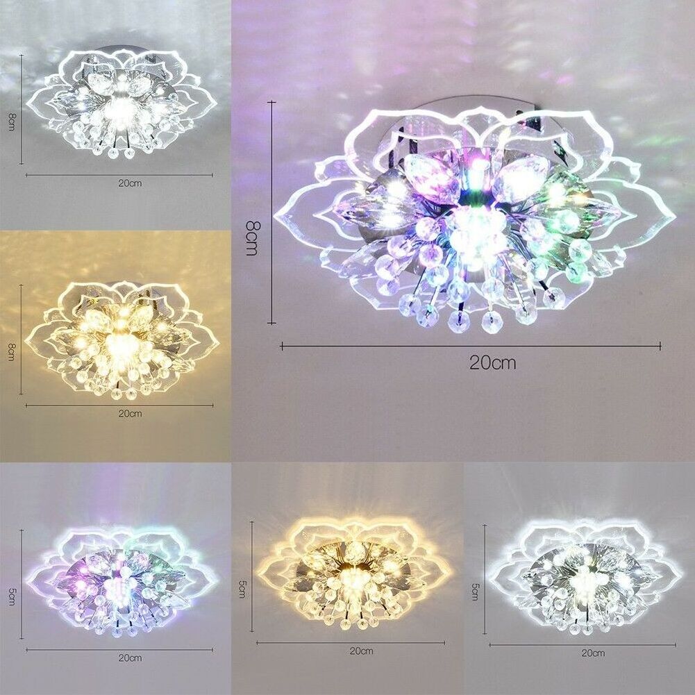 Modern 20cm 9W Modern Crystal LED living room lights e14 fixture ceiling lamp for hotel living room roof lamp