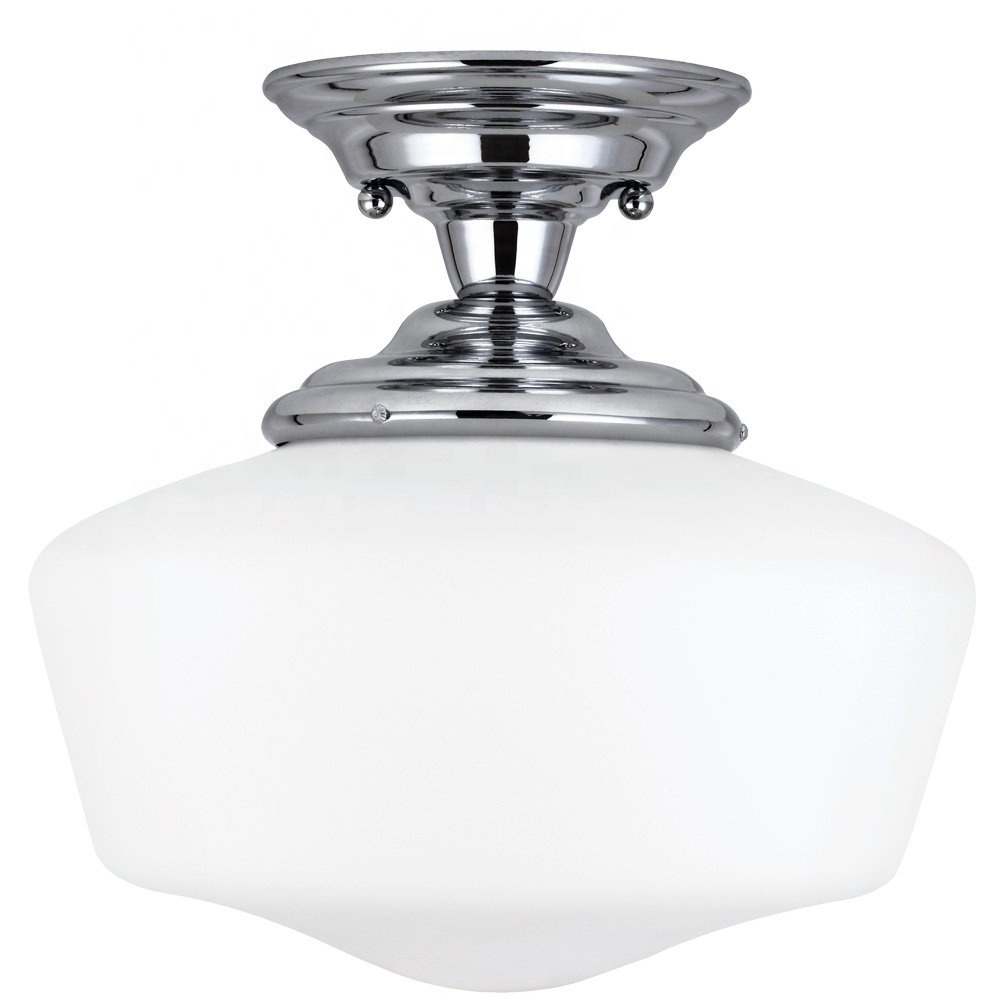 JLC-H24 Modern 1-Light Semi Flush Mount Ceiling Light with Satin White Glass lamparas modernas de techo, roof lamp