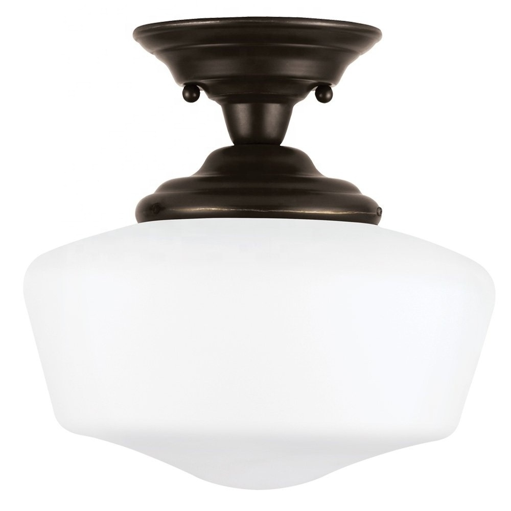 JLC-H24 Modern 1-Light Semi Flush Mount Ceiling Light with Satin White Glass lamparas modernas de techo, roof lamp