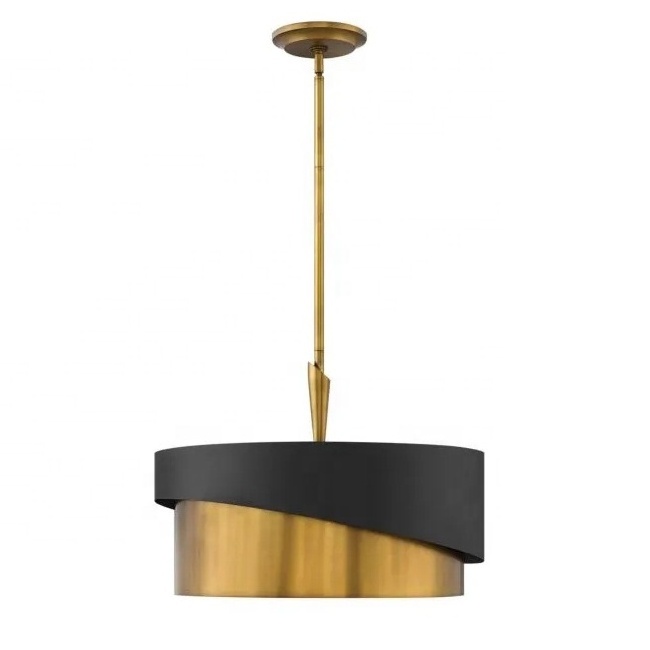 Hilton Droubletree Public Area Black Gold Pendant lighting Modern chandelier luxury for hotel fixtures suspended ceiling lights