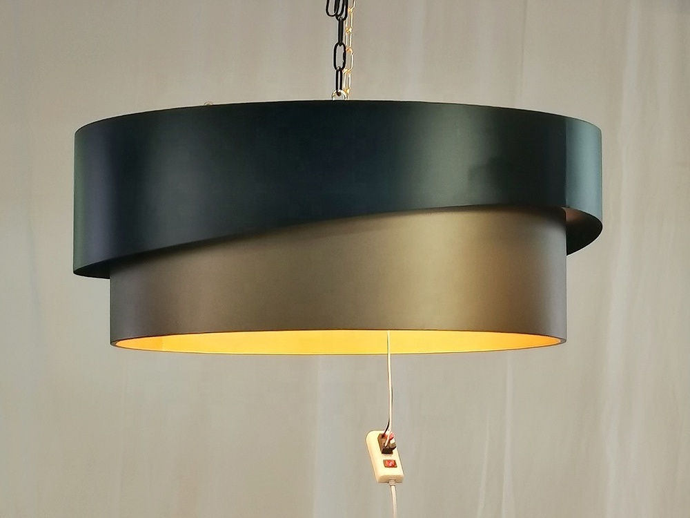 Hilton Droubletree Public Area Black Gold Pendant lighting Modern chandelier luxury for hotel fixtures suspended ceiling lights