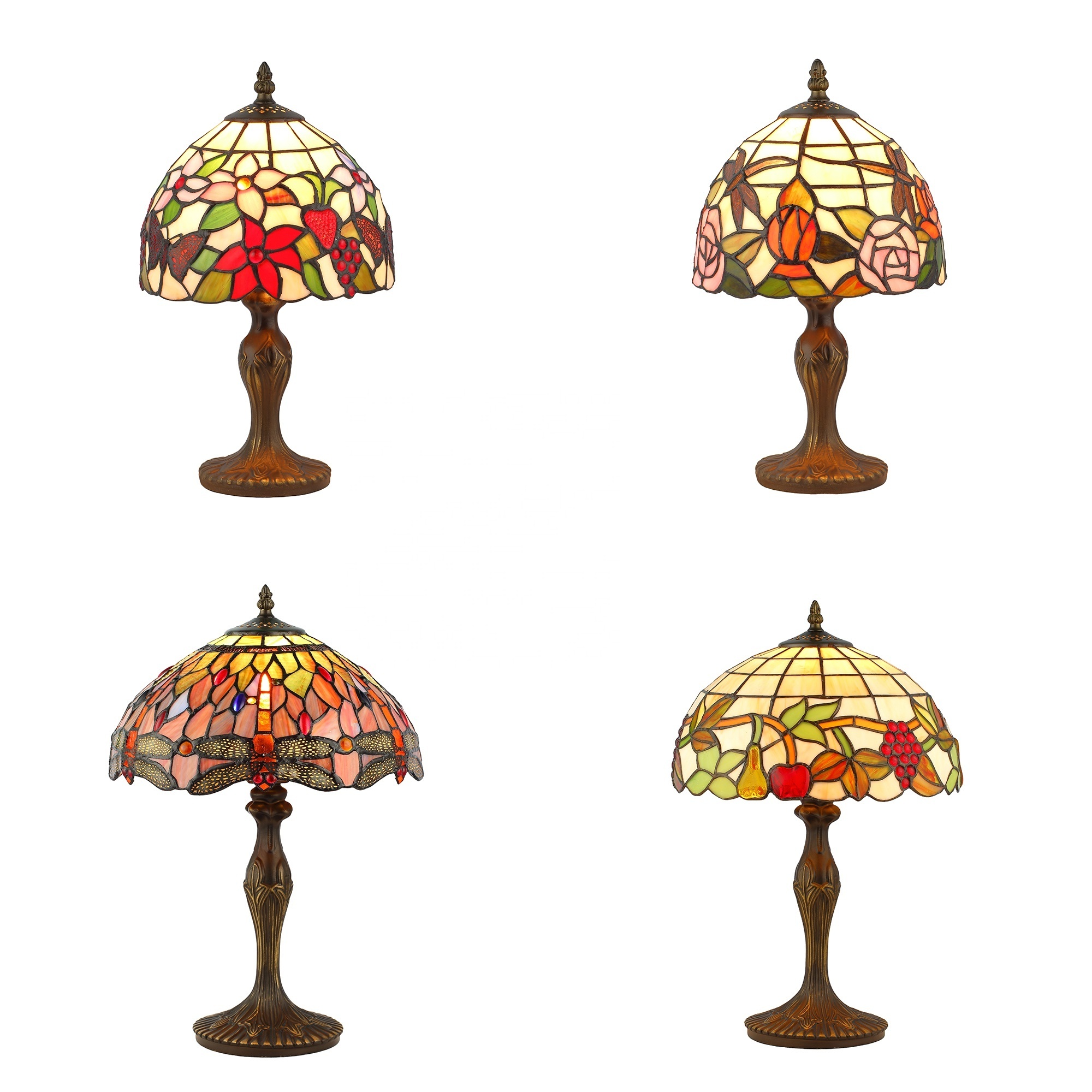 Dragonfly Stained Glass Shade Table Lamp For Living Room Bedside antique Lampes Lampara Tifany Colored Glass Light