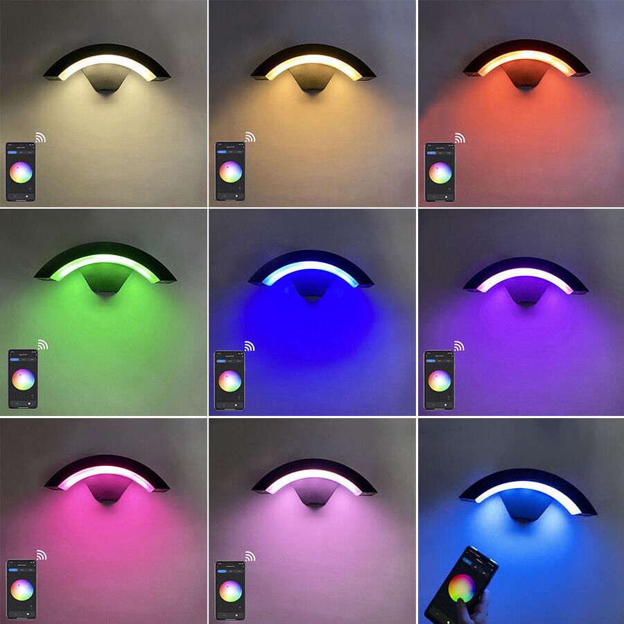 D713 RGB dimmable wall light waterproof ip65 app control outdoor wall light exterior wall mounted wandlamp sconce