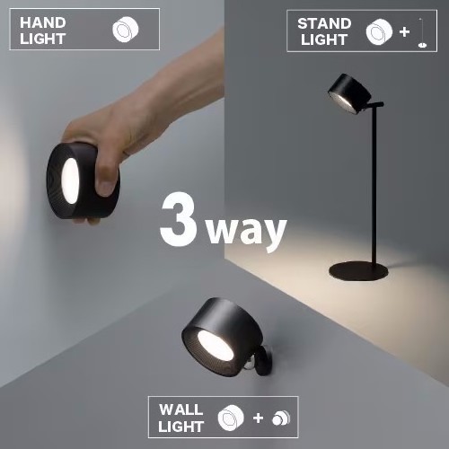 Rechargeable LED Magnetic Cordless Desk Lights with USB Charging Port 3 Brightness Levels Eye-Caring wireless wall lamps sconces