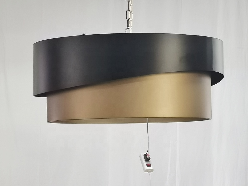 Hilton Droubletree Public Area Black Gold Pendant lighting Modern chandelier luxury for hotel fixtures suspended ceiling lights