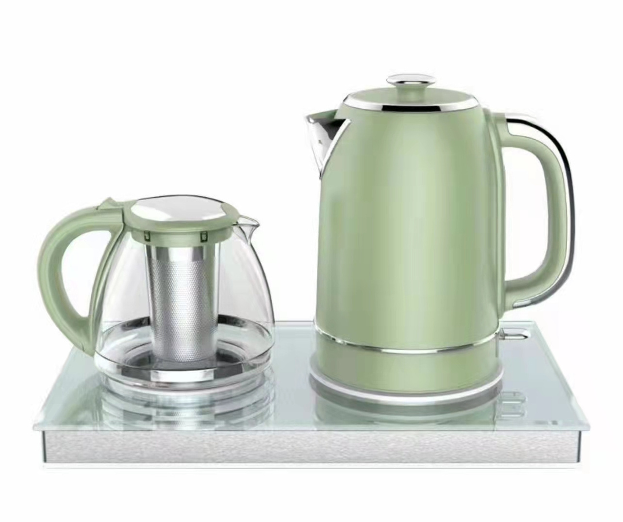 Electric Tea Tray Sets Green Tea Pot and Kettle Set Customized Box Logo CE CB Certified Automatic Coffee Tea Maker