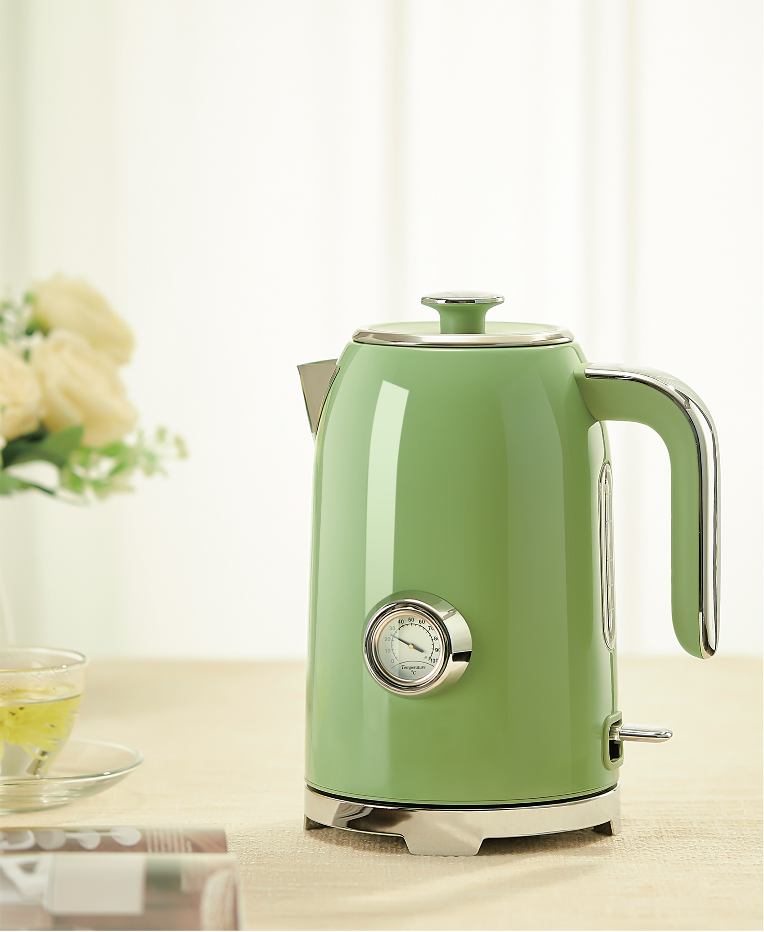 Electric Kettle with Thermometer Stainless Steel Kitchen appliances Automatic Fast Boil Water Tea Kettle