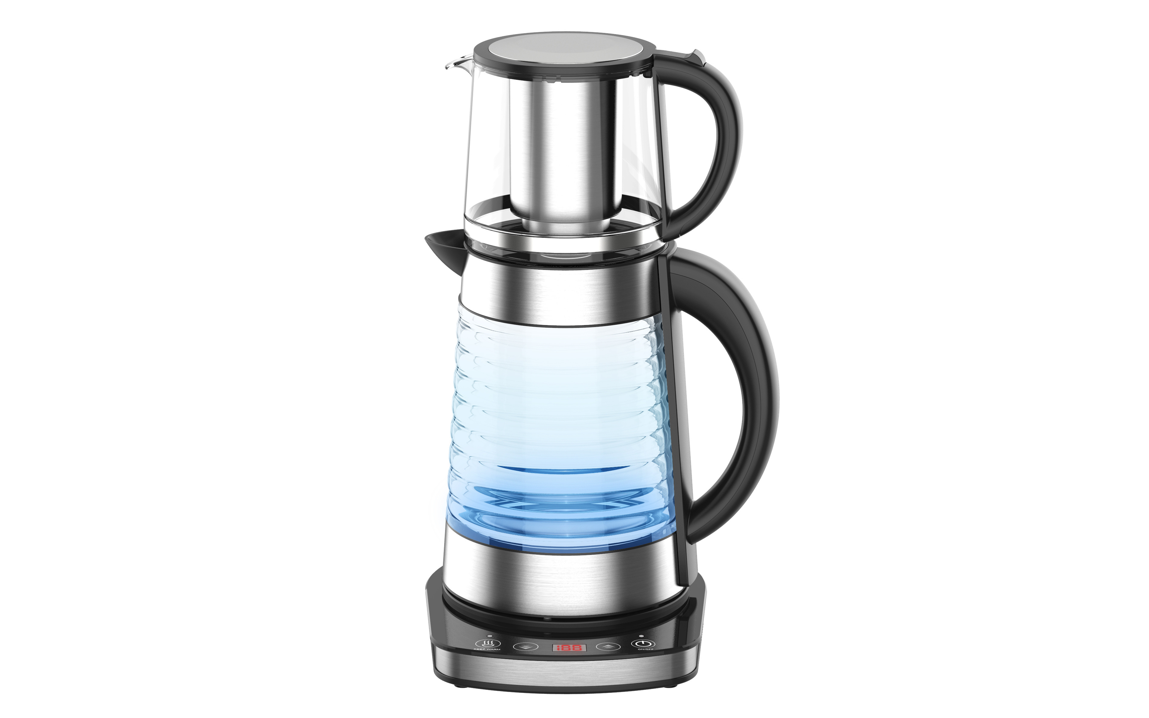 glass samovar electric tea kettle and tea pot  factory direct sale Chinese controller tea maker