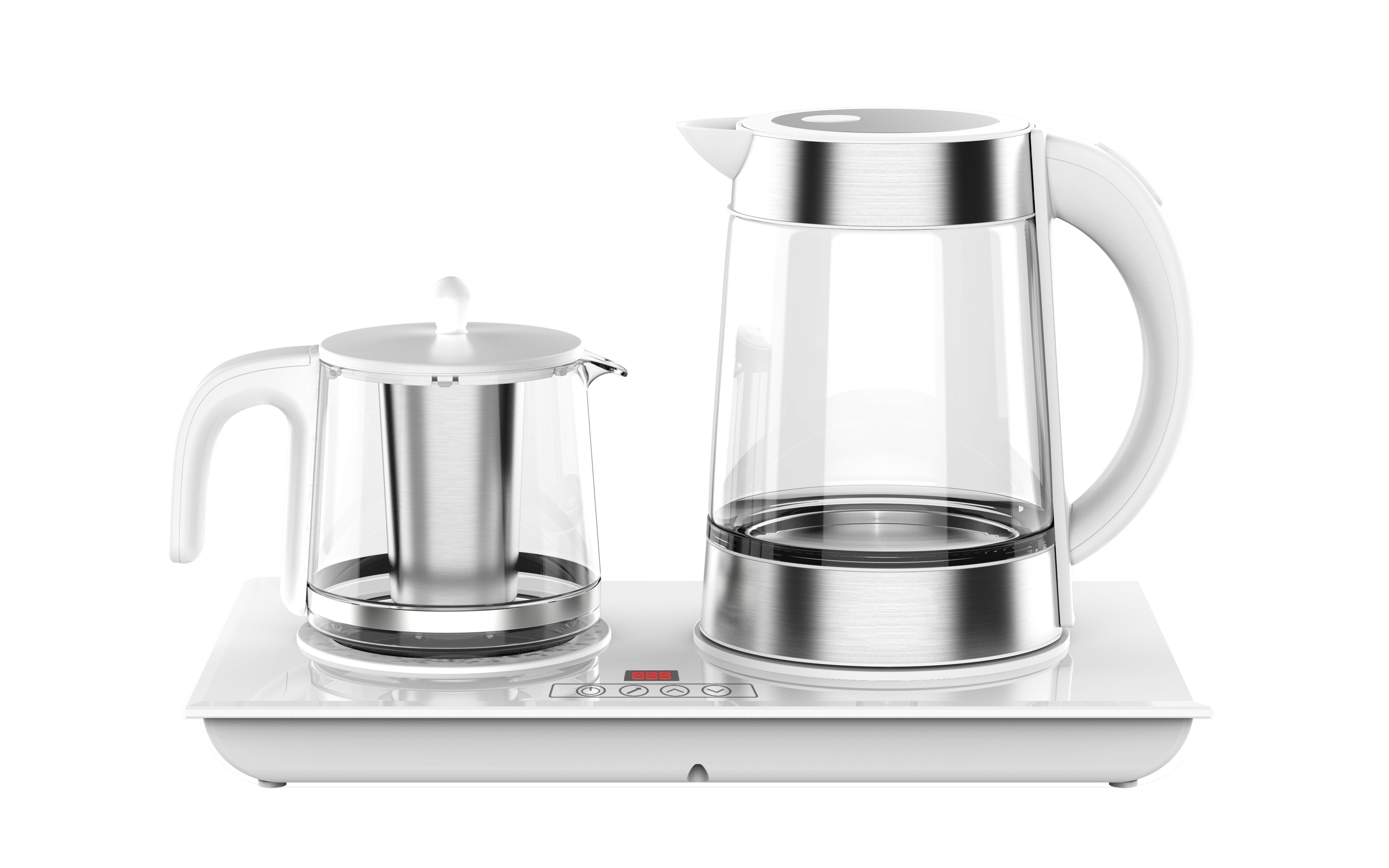 Smart Design glass tea kettles 1.7L turkish tea maker With Temperature Control base