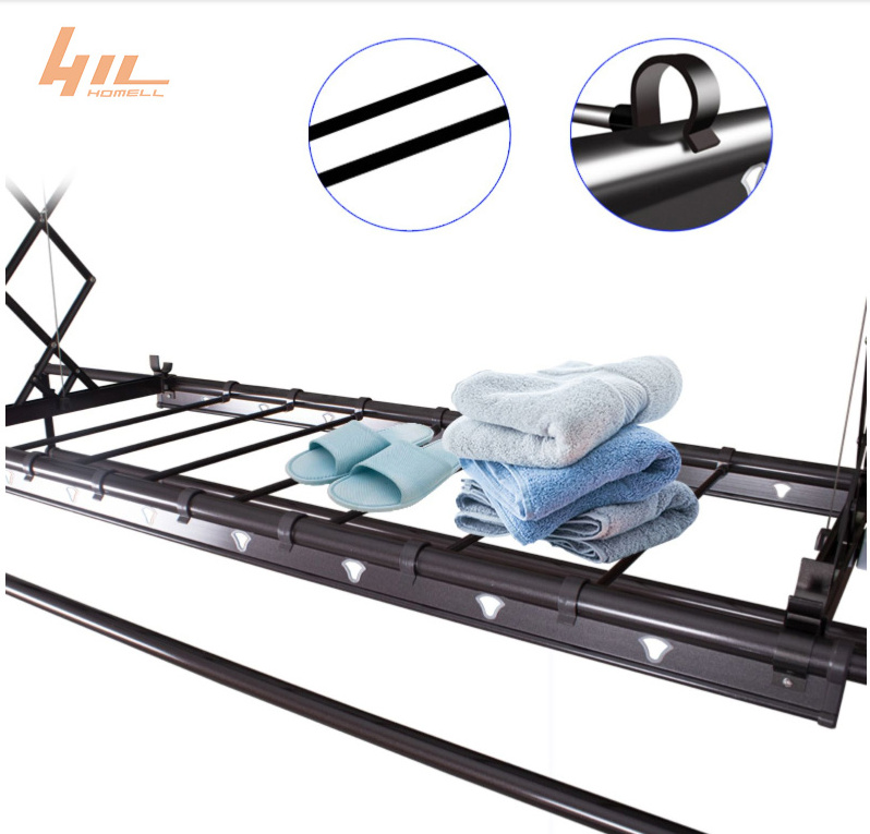 2022  New Ceiling lift cloth laundry drying rack clothes hanger rack for cloths  laundry hangers & racks