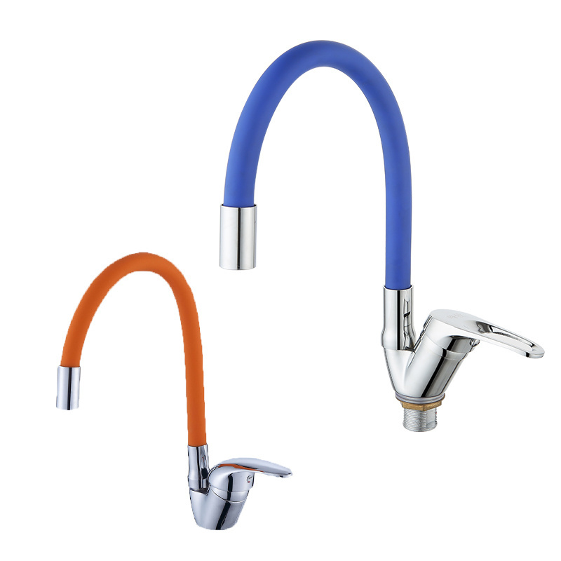 New Arrival Green Colorful Flexible Hose For Sink Kitchen Faucet With Single Tap Modern Design Tap Single Lever Sink Mixer