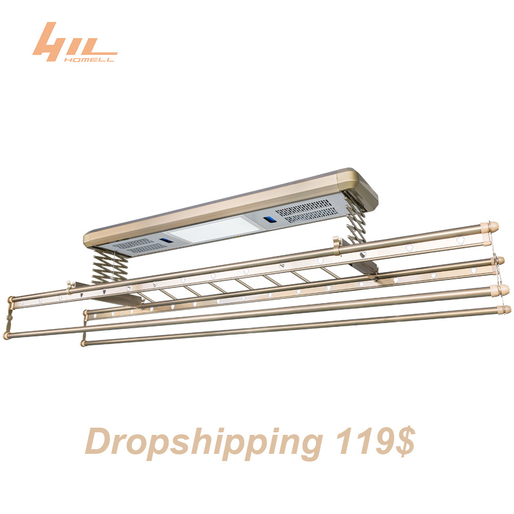 2021  Hot sale Retractable Balcony Lifting Clothes Hanger Rack Laundry Automatic Clothes Hanger Dryer Rack