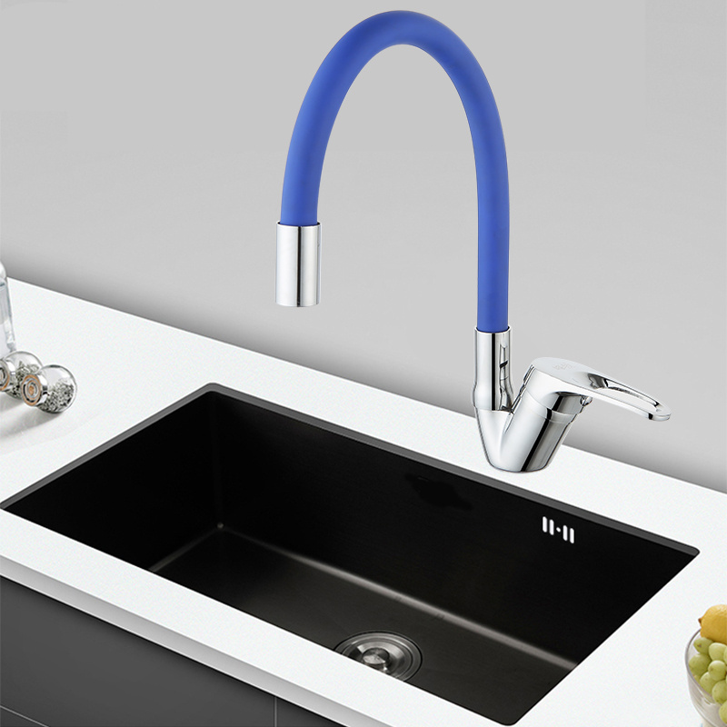 New Arrival Green Colorful Flexible Hose For Sink Kitchen Faucet With Single Tap Modern Design Tap Single Lever Sink Mixer