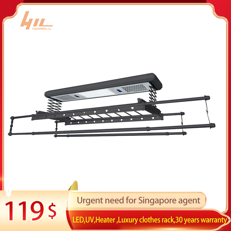 2021  Hot sale Retractable Balcony Lifting Clothes Hanger Rack Laundry Automatic Clothes Hanger Dryer Rack