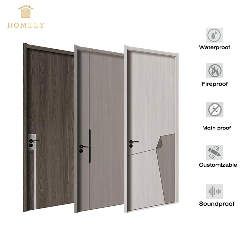 Waterproof Interior White Bedroom WPC Door PVC Wooden Door Design With Door Frame For direct sales china wholesale