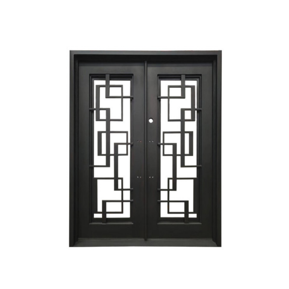 High Quality Wrought Aluminum Modern Main Gate Designs Villa Used Swing Driveway Square Tube Wrought Iron Gates