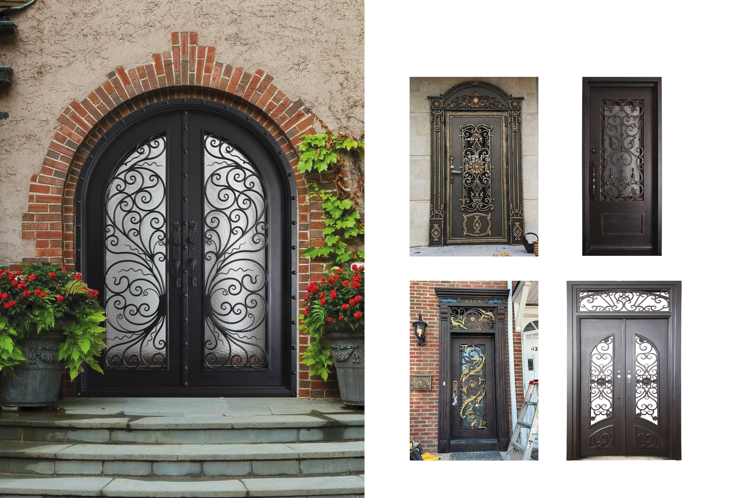 High Quality Wrought Aluminum Modern Main Gate Designs Villa Used Swing Driveway Square Tube Wrought Iron Gates