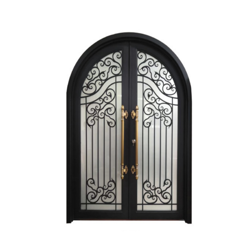 Villa Gate Designs and Garden Arch Gate Decorations Doors Wrought Iron Arch Steel Modern Retractable Customized Color Painting