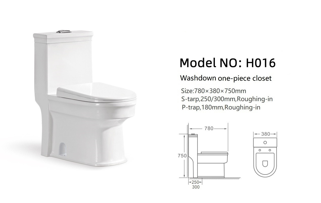 Powerful Flush Top Quality One Piece Ceramic Toilet For Hotel Washroom Project