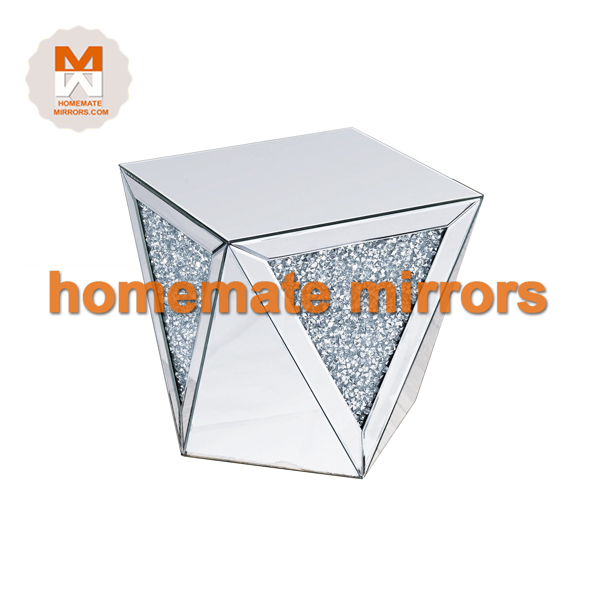 Popular Top Selling Mirrored Geometric Side Coffee Table for Living Room