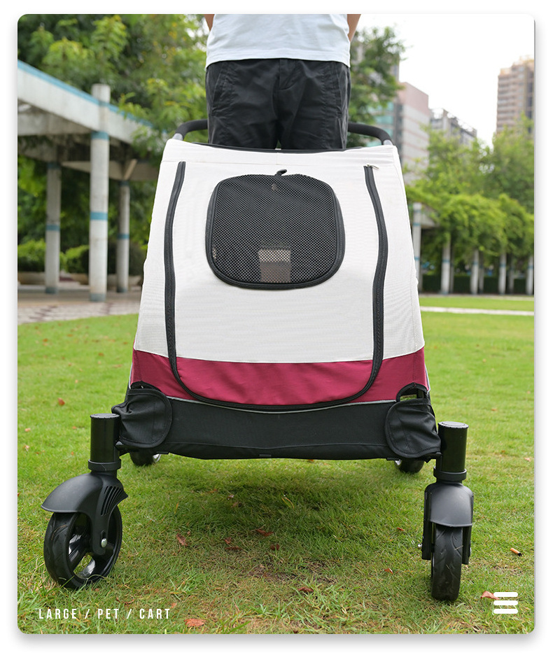 Large Dog Stroller Jogger Pet Stroller for 2 Dogs Breathable Animal Stroller with Universal Wheel and Storage Space