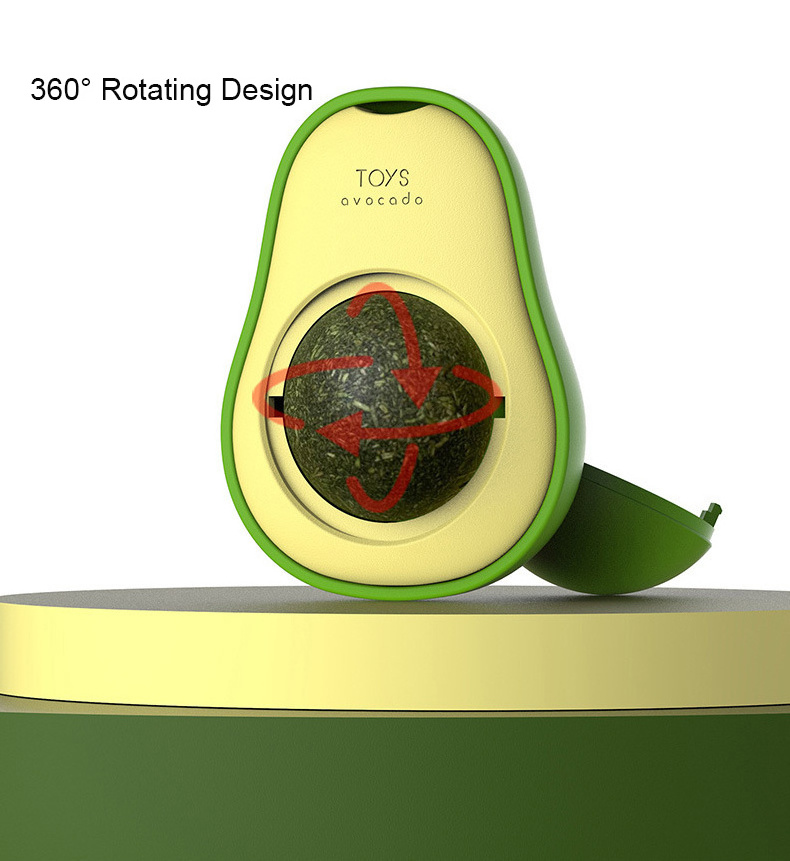 Avocado Cat Toy Fun Mint Rotary Feature Ideal Catnip Toys for Cats Wall Includes Catnip Wall Ball