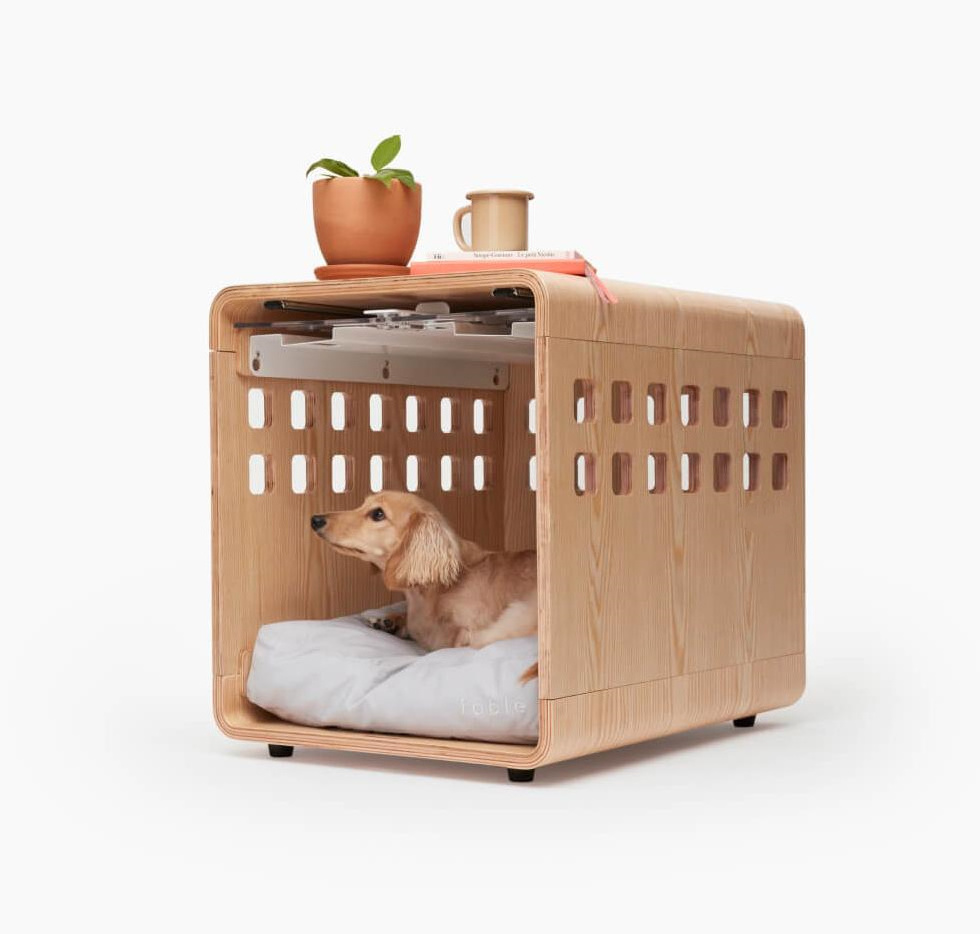 Hand-Made Solid Wood Pet Bed House Crate Tables Modern Luxury  Pet Furniture Wood Dog Crate