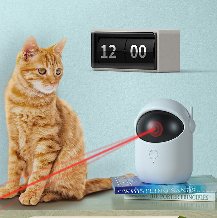 Automatic Cat Laser Toy USB Recharging Interactive Cat Toy Laser Different Patterns Long Range Pet Laser Toy