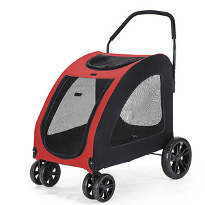 Large Pet Dog Stroller Pet Jogger Wagon Foldable Dog Cart with 4 Wheels Breathable Animal Stroller With Mesh Skylight