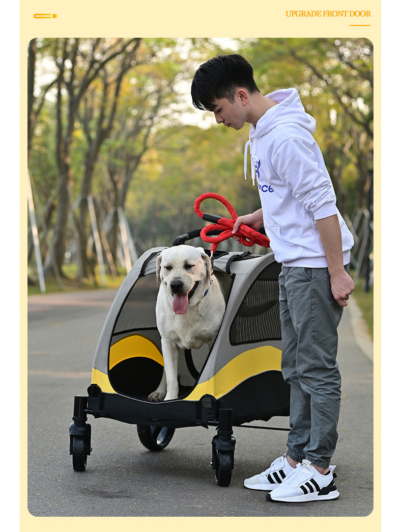 Dog Wagon Adjustable Handle 4 Wheels Large Dog Stroller Suitable for Small Medium and Large Dogs for Travel and Walking