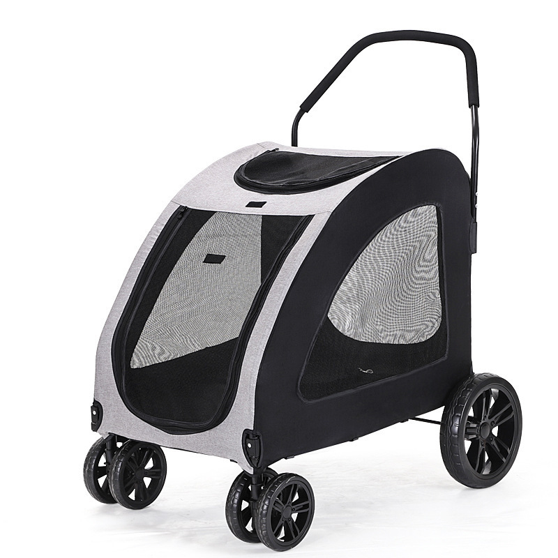 Large Pet Dog Stroller Pet Jogger Wagon Foldable Dog Cart with 4 Wheels Breathable Animal Stroller With Mesh Skylight