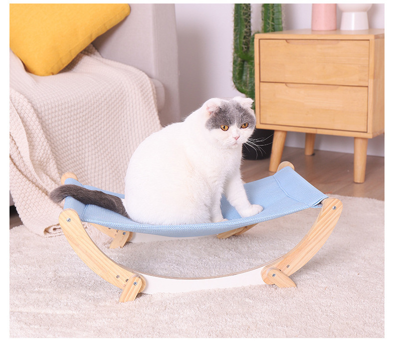 Elevated Cat Hammock Swing Bed 2 in 1 Sleeping Chair for Indoor Cats