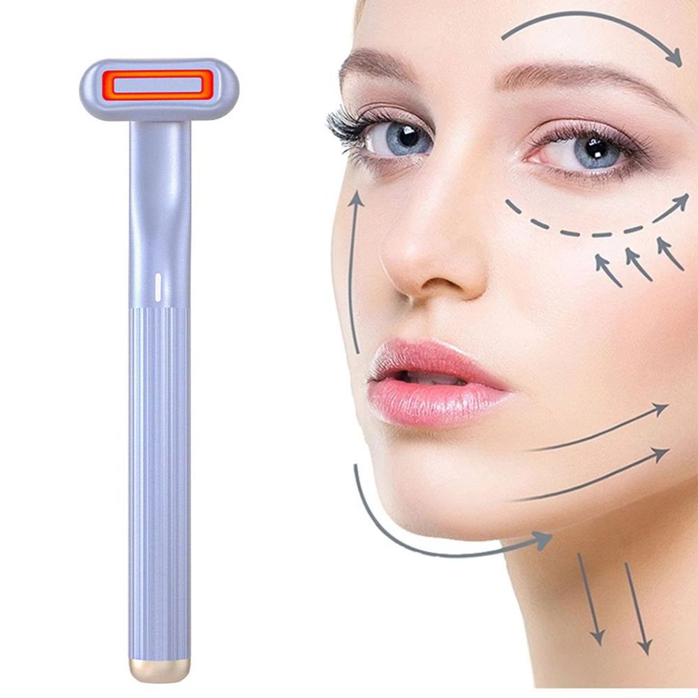 4 in 1 Magic Eye beauty instrument LED Skin care Wand Vibration Massage Microcurrent Red Light Therapy Warmth Pen