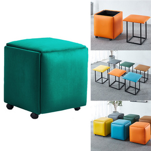 Household Small Bench Multifunctional Simple Modern Nesting Shoe Change Magic Square Stool Living Room Sofa Footrest Ottoman