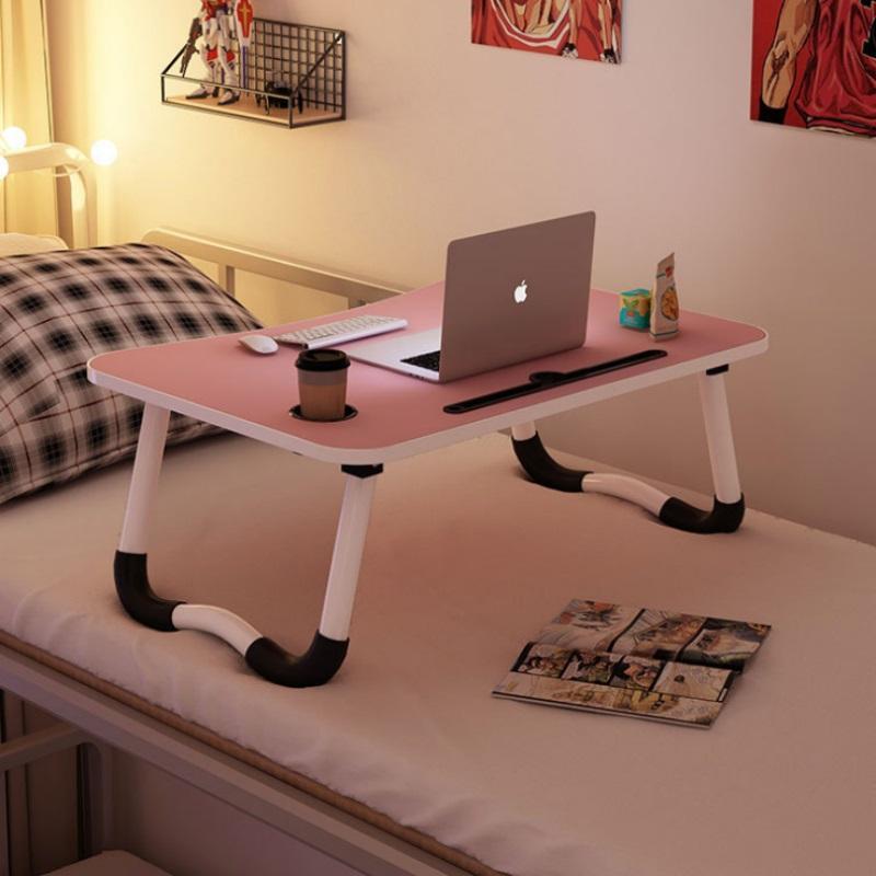 Factory Direct Small MDF Wood Portable Study Tables Foldable Desk Folding Laptop Bed Table Sofa Dinning Tray with Cup Holder