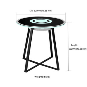 European Luxury Classic Bedside Coffee Table Round Modern Durable Tempered Glass Shelf Corner Table Smart Furniture Coffee Table