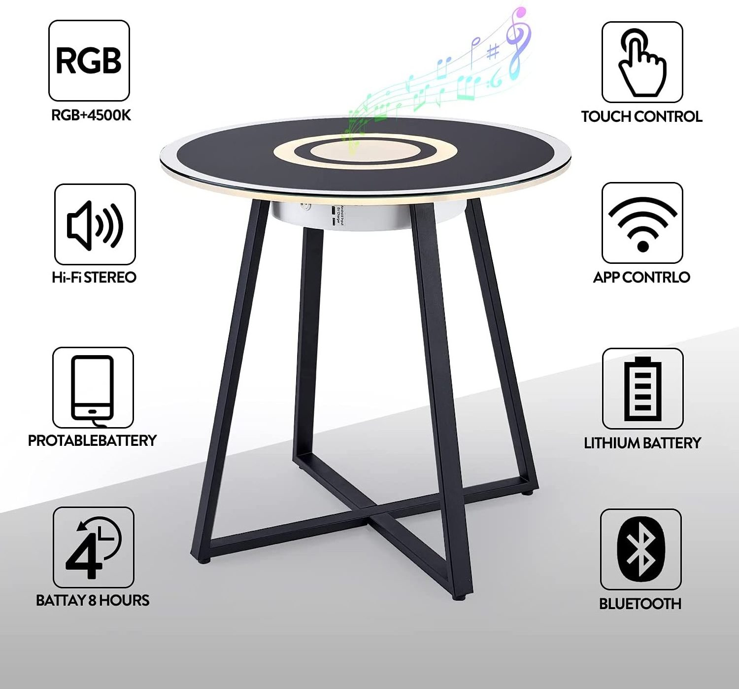 European Luxury Classic Bedside Coffee Table Round Modern Durable Tempered Glass Shelf Corner Table Smart Furniture Coffee Table