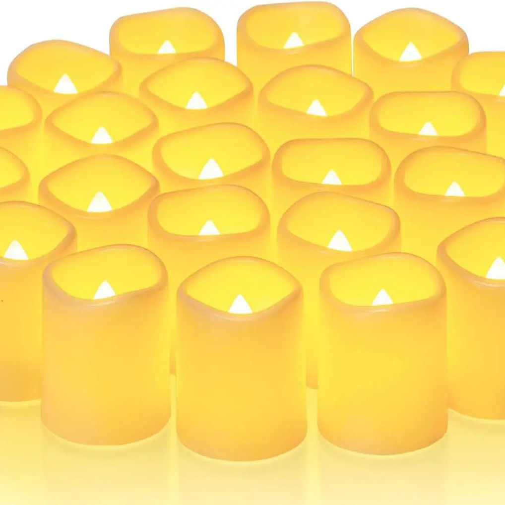 Homemory 24 Pack Flickering Flameless Votive Candles, 200+Hour Electric LED Candles, Battery Operated LED Tea light