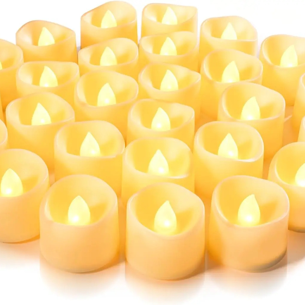 Homemory 48-Pack Flameless LED Tea Lights Candles Battery Operated, Fake Electric Candles Tea Lights