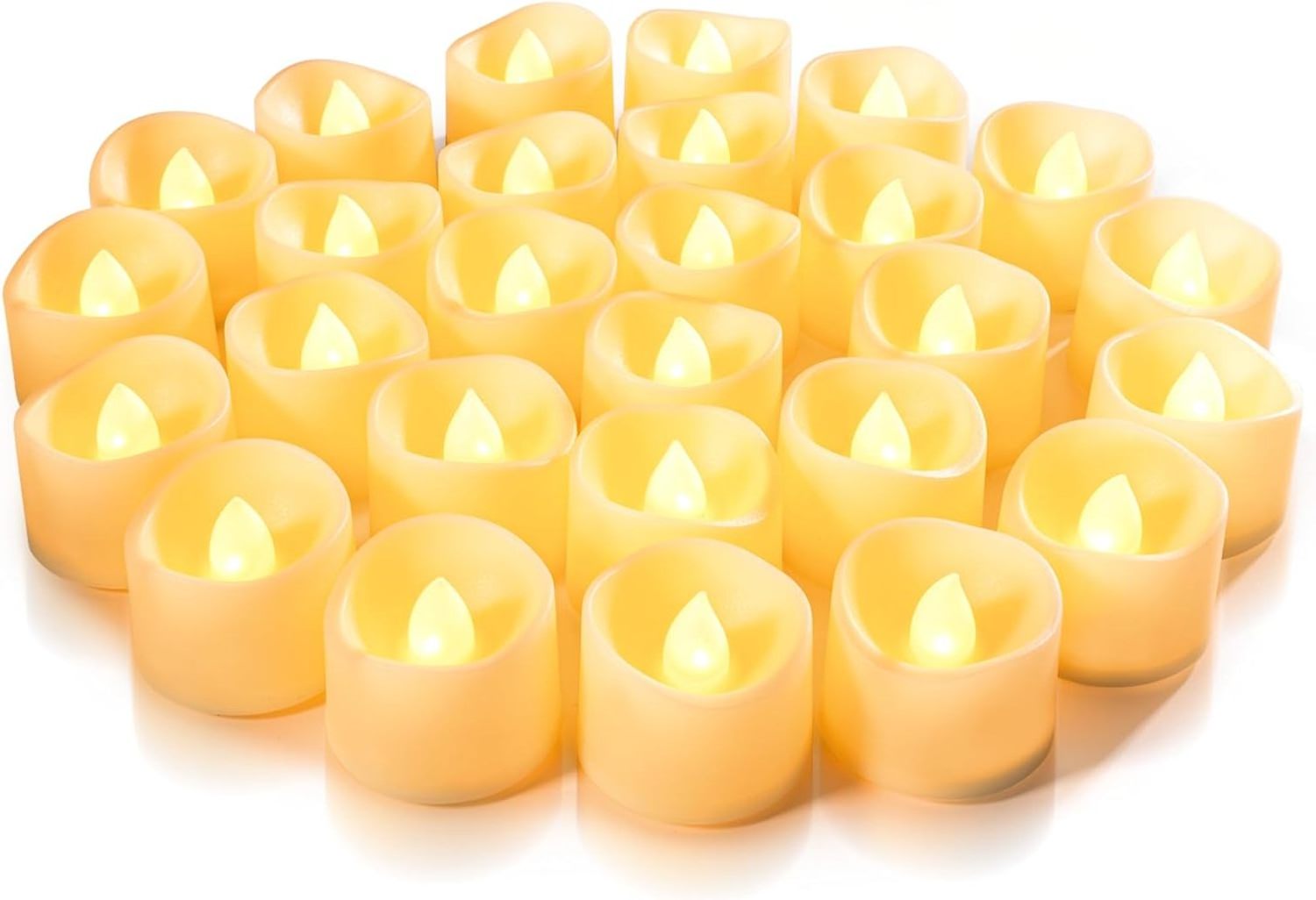 Homemory 48-Pack Flameless LED Tea Lights Candles Battery Operated, Fake Electric Candles Tea Lights