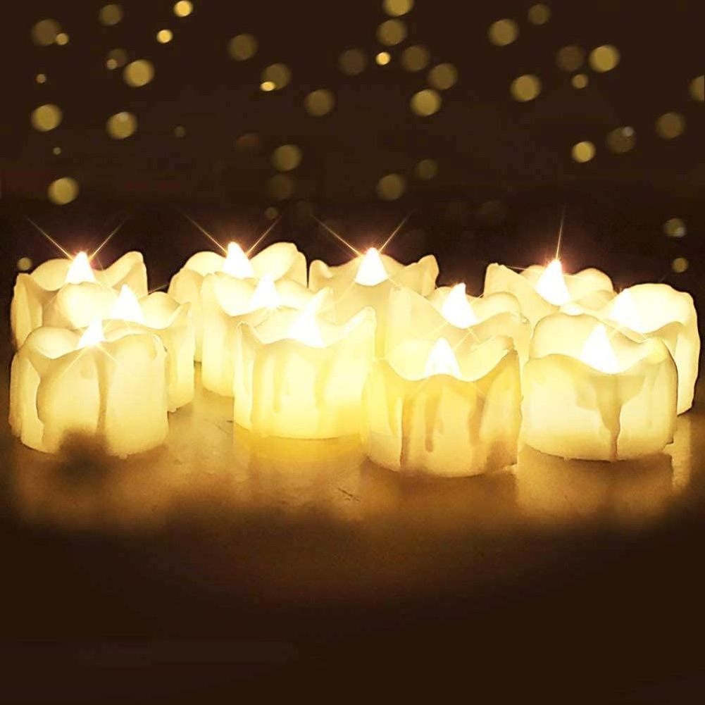 Homemory Timer Tea Lights, Flameless Flickering Battery Operated, Auto-On 6 Hours and Off 18 Hours Everyday, Batteries Included