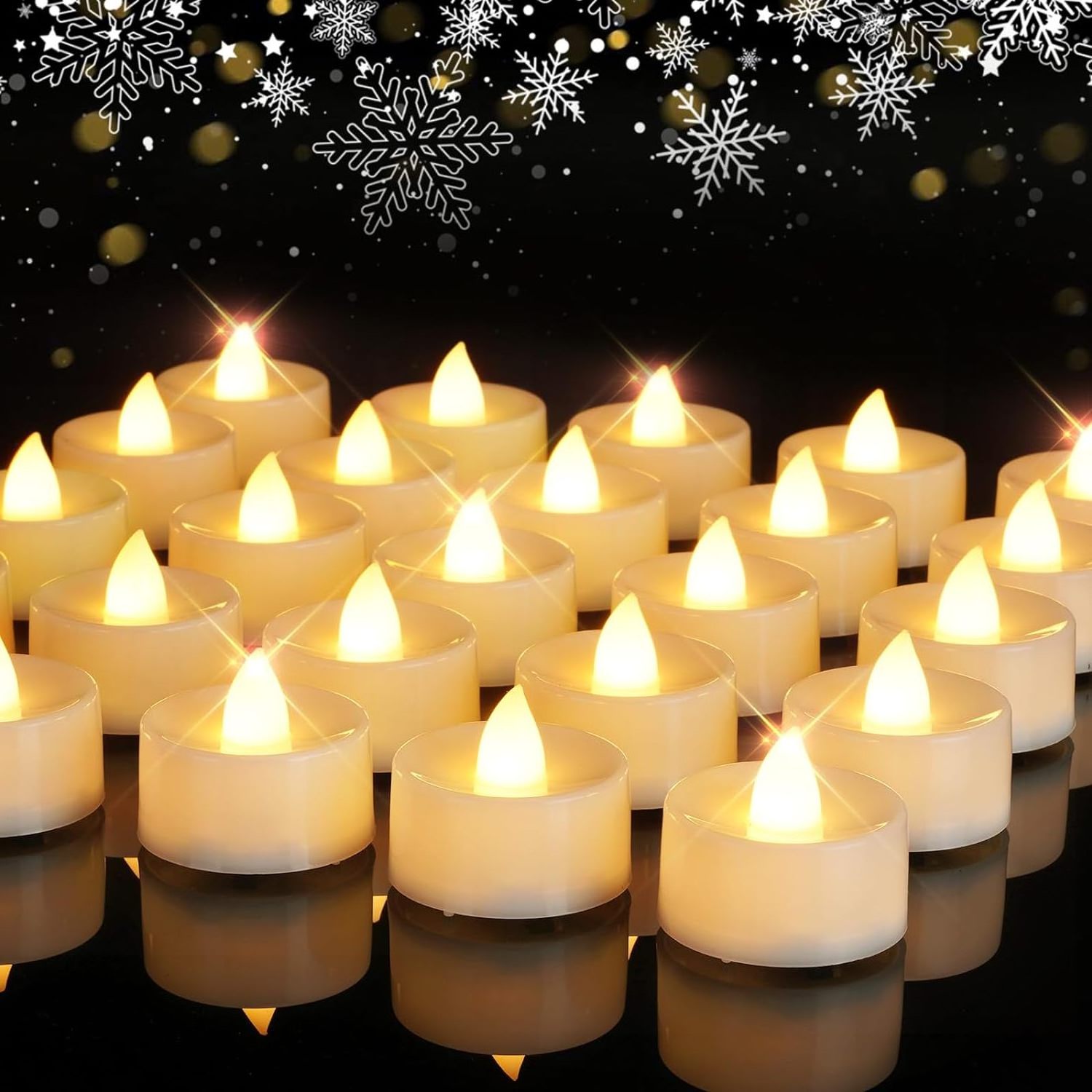 Homemory Value 24 Pack Flameless LED Candles Tea Lights Battery Operated, 200+Hours Electric Fake Candles Tea Lights