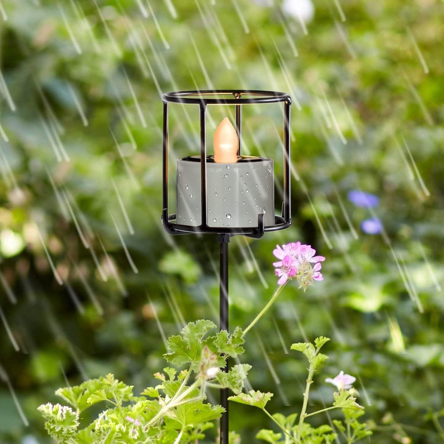 Homemory Solar Tea Lights Outdoor Waterproof, Dusk to Dawn Outdoor Lighting, Reusable LED Tea Light Candles