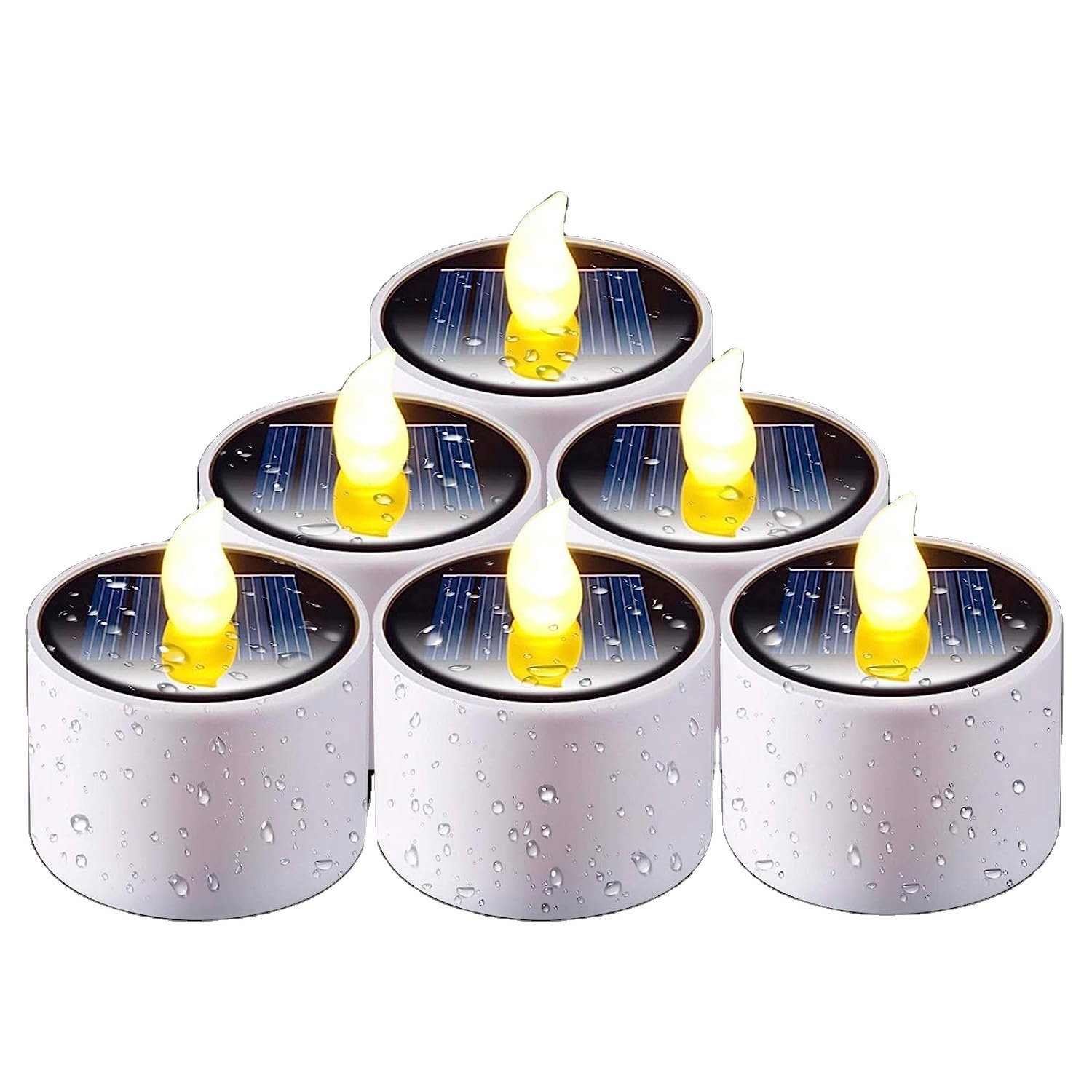 Homemory Solar Candles Outdoor Waterproof, Dusk to Dawn Outdoor Lighting, Reusable LED Tea Light Candles