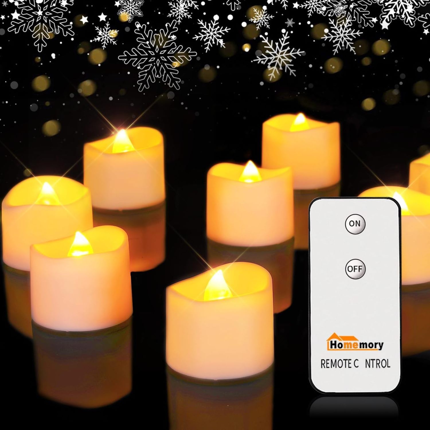 Homemory Flameless Tea Light Candles with Remote Control, LED Tea Lights Battery Operated Votive Candles