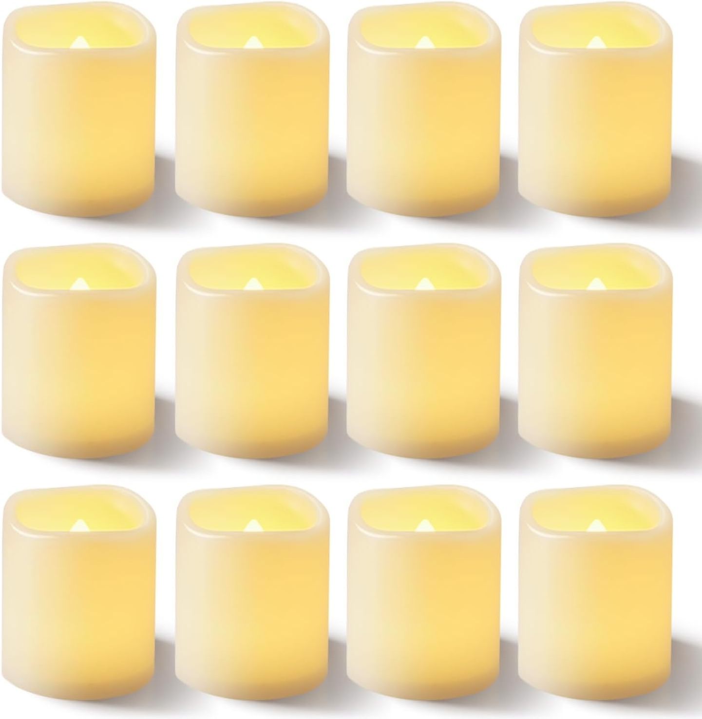 Homemory 100 Pack Flickering Flameless Votive Candles, 200+ Hour Electric Fake Candles, Battery Operated LED Tea Light