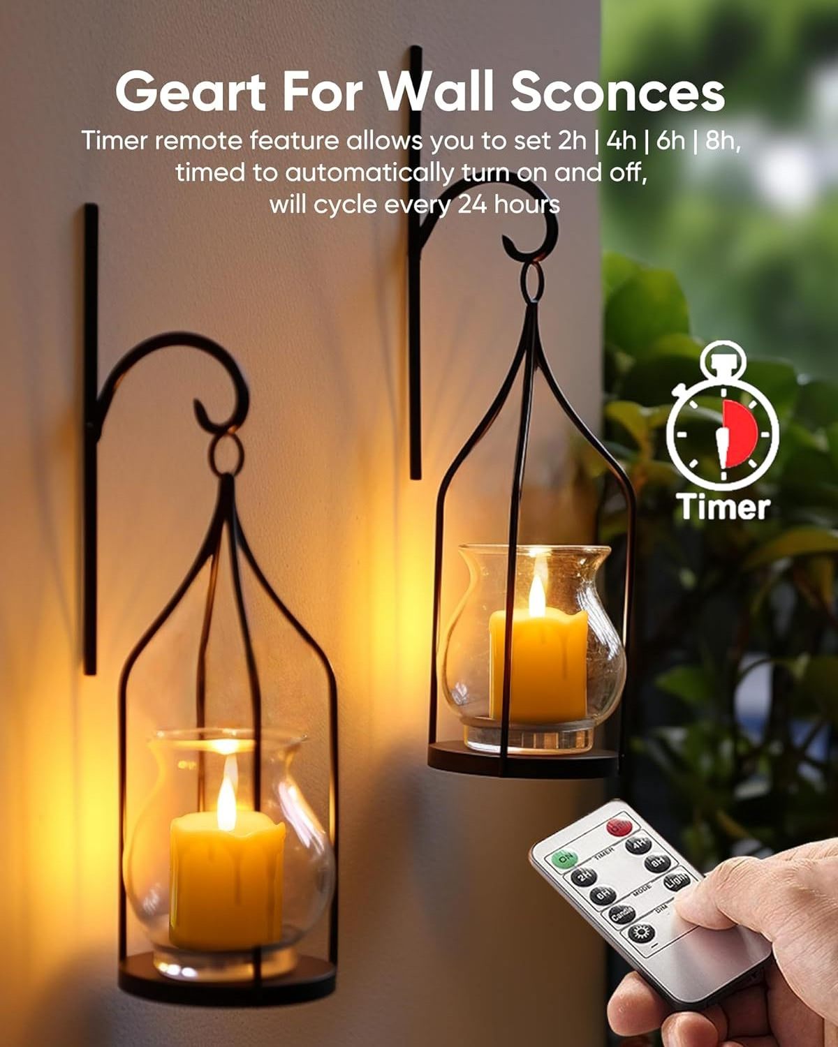 Homemory Rechargeable Flameless Candles with Timer Remote, 2