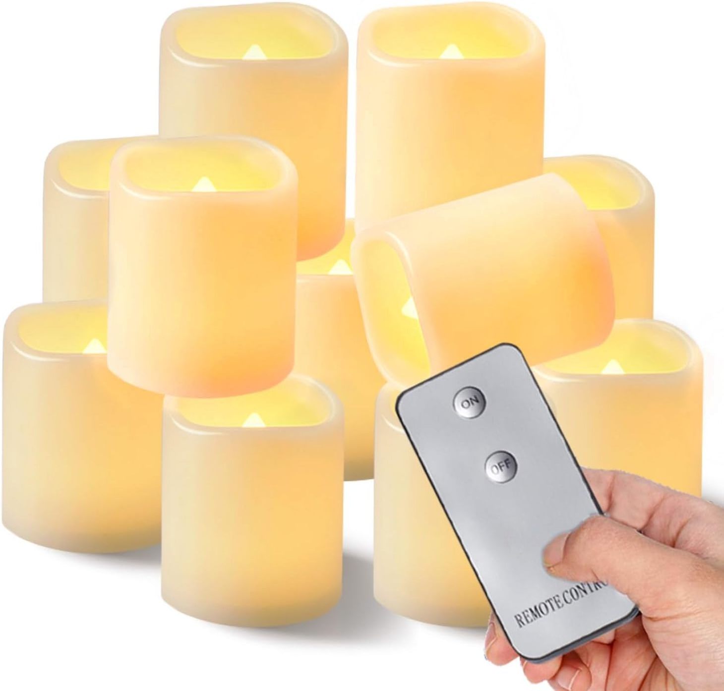 Homemory Flameless Votive Candles with Remote, 12Pack Flickering Battery Operated LED Tealight Candles, Realistic Candle