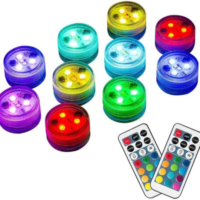 Homemory Mini Submersible LED Lights with Remote RGB Multicolor Waterproof Small Tealight Candles Underwater Color Changing BestSuppliers
